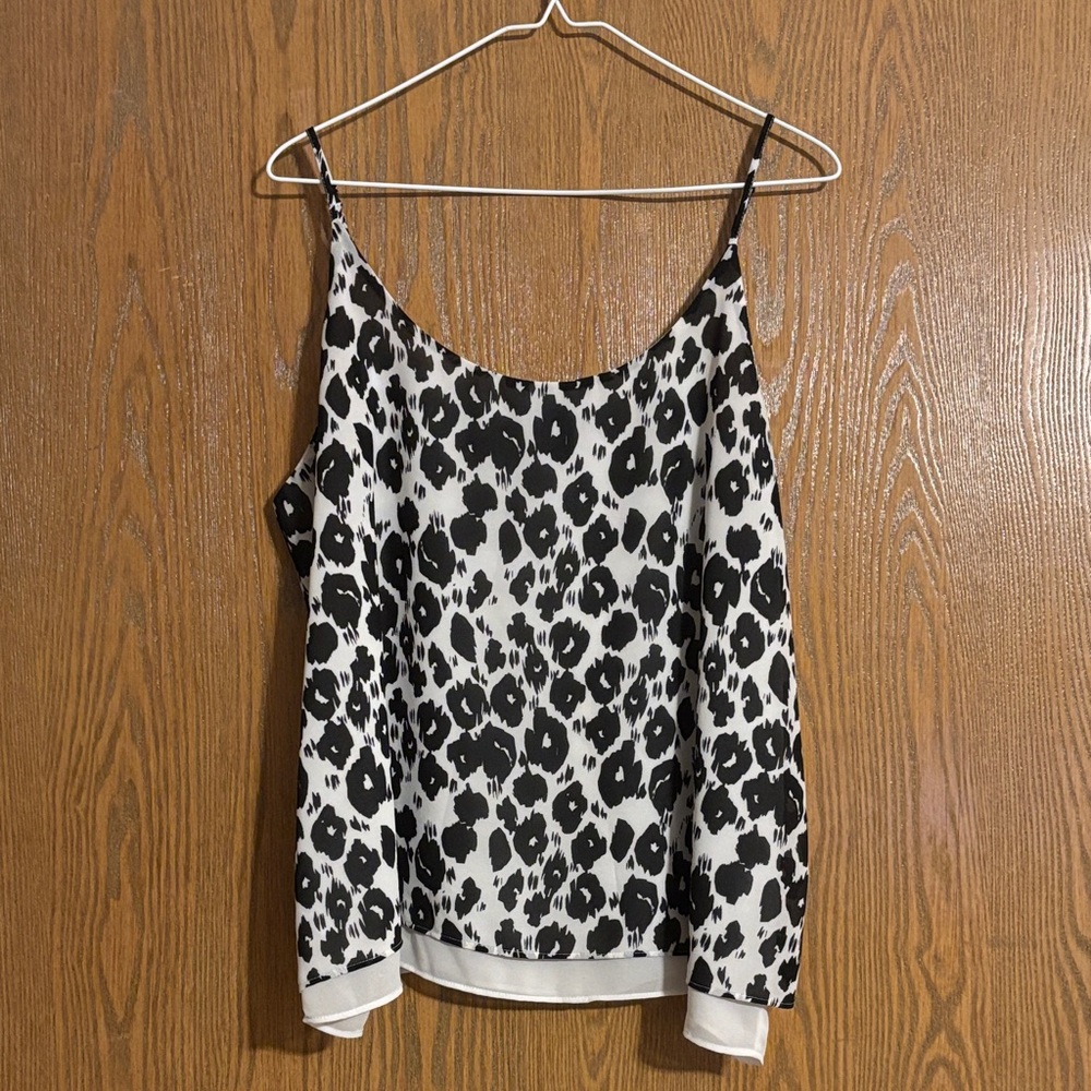 Cynthia Rowley Black and White Animal Print Camisole Size XL